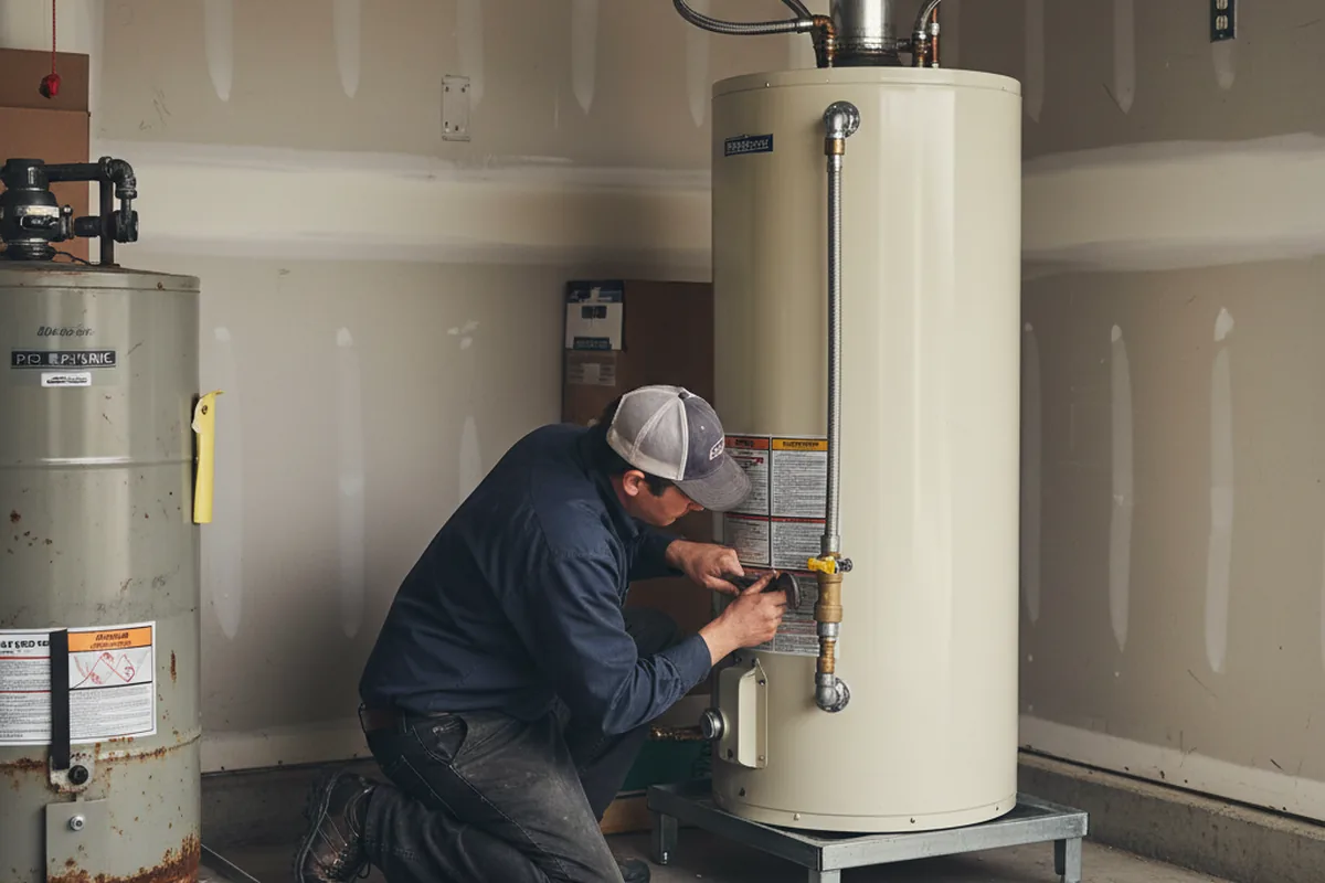 Water heater and shutoff valve replacement in Bergholz
